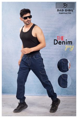 Men’s Denim Cargo Jogger Pants